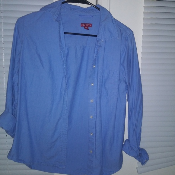 Blue button down shirt/jacket - Picture 1 of 3